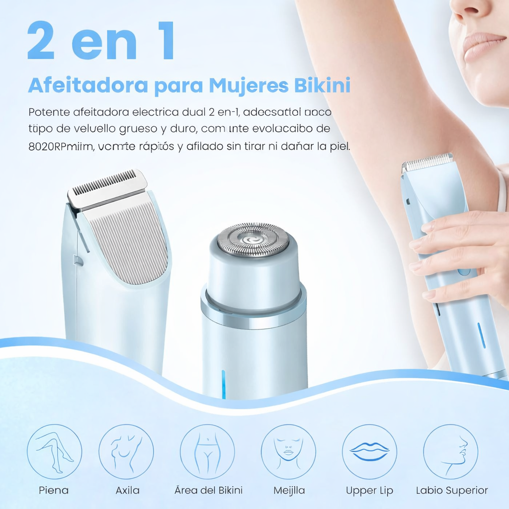 Afeitadora Eléctrica para Mujer + Aceite Aclarante de Cúrcuma y Almendra GRATIS